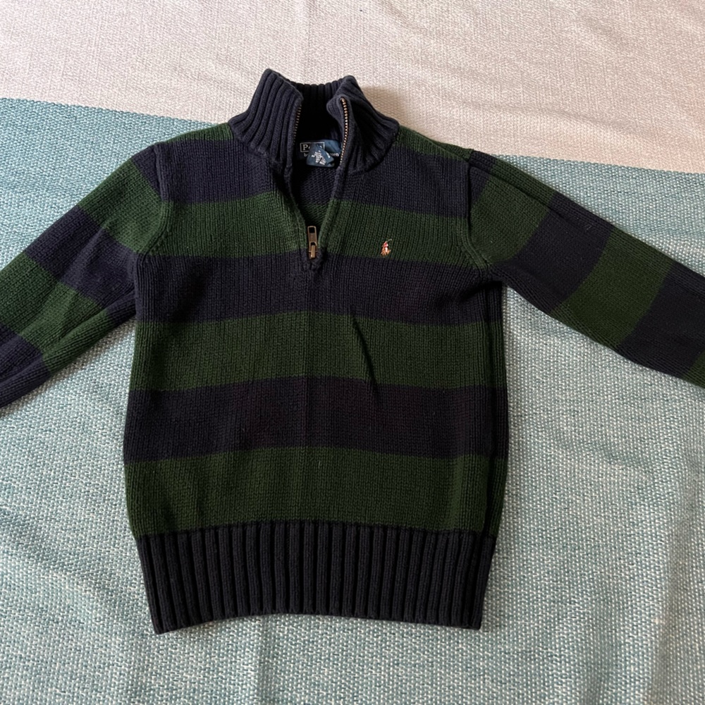 Polo Ralph Lauren Boys Size 5 green and navy sweater